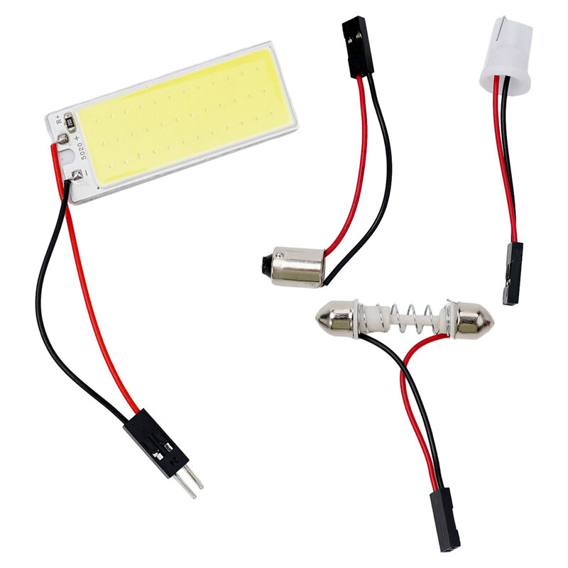 Panel de luz LED COB para cabina, lámpara de cuentas Plug & Play, enchufe de cuña T10, 16/24/36/48 unidades de Chip, luz de lectura para coche