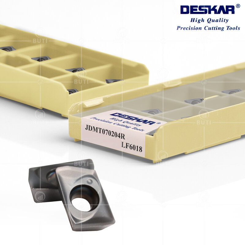 DESKAR 100% 오리지널 CNC 밀링 카바이드 인서트 선반 커터 터닝 블레이드, 스테인리스 스틸용, JDMT070204R, JDMT070208R, LF6018