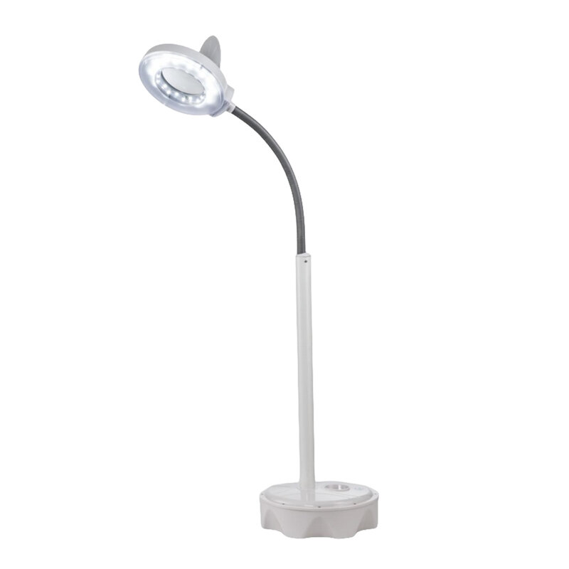 Lupa con luz y soporte, lámpara de aumento con cuello de cisne Flexible, brillo ajustable, lupas iluminadas grandes