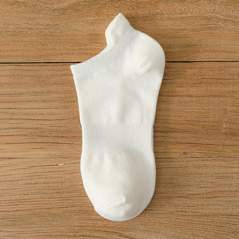Calcetines de algodón de corte bajo para hombre, medias deportivas de Color sólido, antideslizantes, transpirables, suaves, de alta elasticidad, sin olor