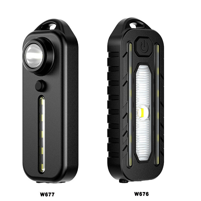 1~10PCS Mini LED Flashlight USB Rechargeable Bike Light Portable Pocket Flashlight Keychain Lamp Taillight Flash Warning