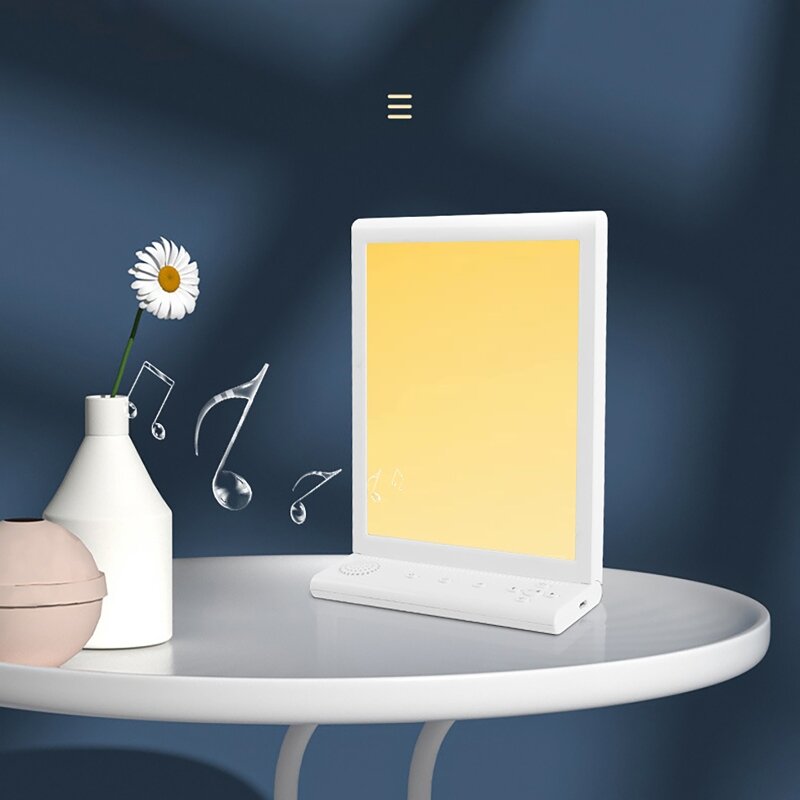 Lampe LED de Thérapie Musicale, 10000 Lux, pour Troubles Affectifs Saisonniers, avec Minuterie, Commande Tactile, Veilleuse pour Maison et Bureau