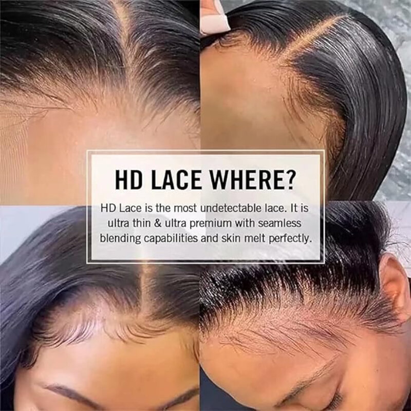 HD Invisible Lace Front Wigs Short Body Wave Human Hair Pre Plucked Transprent Lace Frontal Wigs for Woman Cosplay