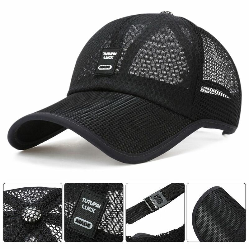 Sombreros de protección solar para hombres y mujeres, gorra de béisbol de malla completa, ajustable, secado rápido, moda de verano