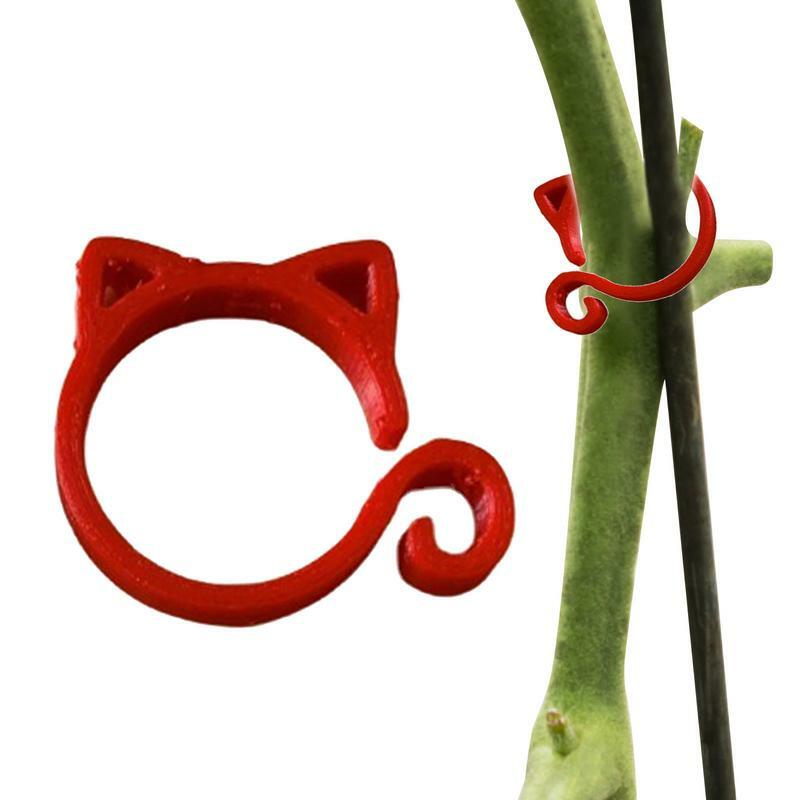 Clips de soporte para plantas de jardinería, pinzas de sujeción para tomate, enrejados en forma de gato, palanca de flores y plantas de jardinería