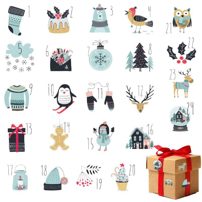 Christmas Advent Number Stickers 24 Days Christmas Advent Calendar Number Stickers Christmas Advent Calendar Stickers For Gift