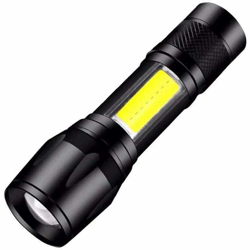 Senter taktis portabel Mini, L2 berburu berkemah luar ruangan 20000LM, Kit senter Zoom LED teleskopik dapat diisi ulang