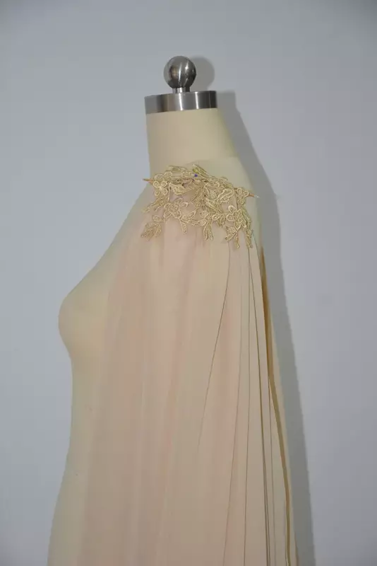 hot new Champagne Chiffon Detachable Wedding Cloak or Bridal Cape wedding accessories custom