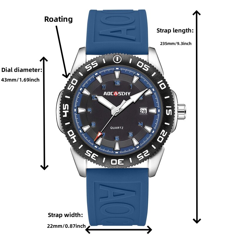 Waterproof Watches for Men Sport Design Endurance Watch Quartz Watch Profession Wristwatch Chronograph High Quality Men Clock