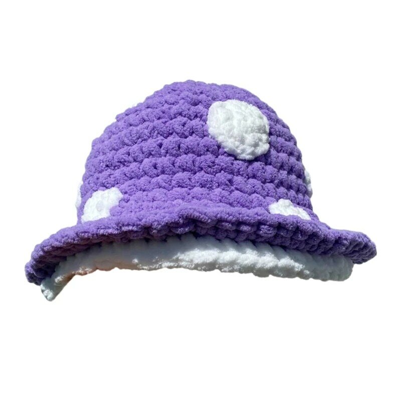 手作りかぎ針編みキャップ子供バケツ帽子かわいい女性キノコ帽子写真撮影キャップドロップシッピング