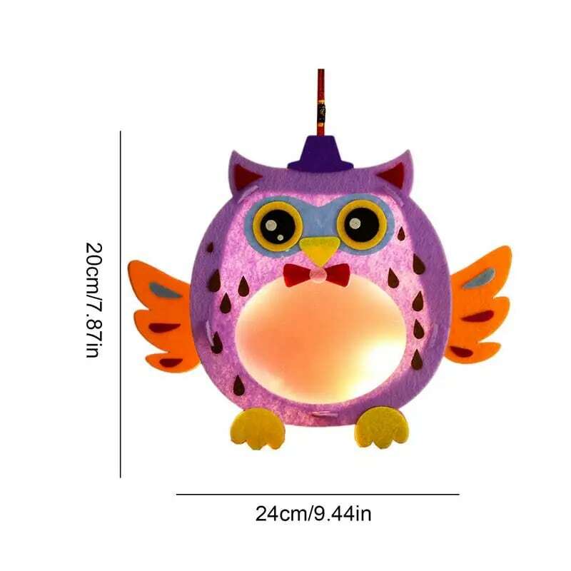Lantern Making Craft For Kids Creative Felt Cloth Animal Shaped Art Craft Night Lamp Props Children Early Learning Activities