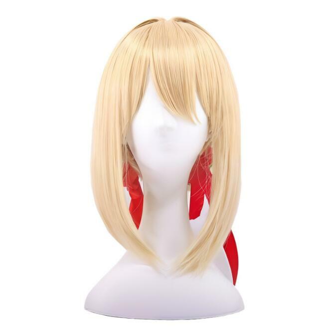 Violet Evergarden cosplay wig Fiber synthetic wig Golden ponytail long hair Synthetic Hair Violet Evergarden cosplay