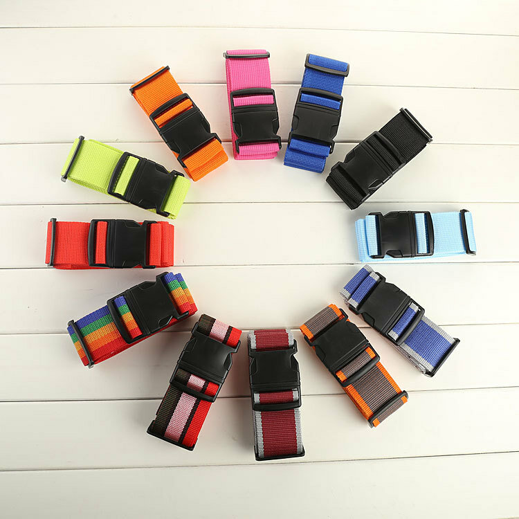1pc 2m Adjustable Luggage Strap Cross Belt Packing Travel Suitcase Nylon Lock Buckle Strap Baggage Belts Camping Bag Accessories
