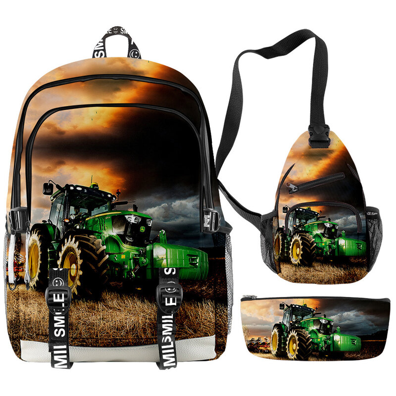 Novelty Tractor Pattern backpack for children schoolbag anime backpack travel school bags for teenage boys girls mochila