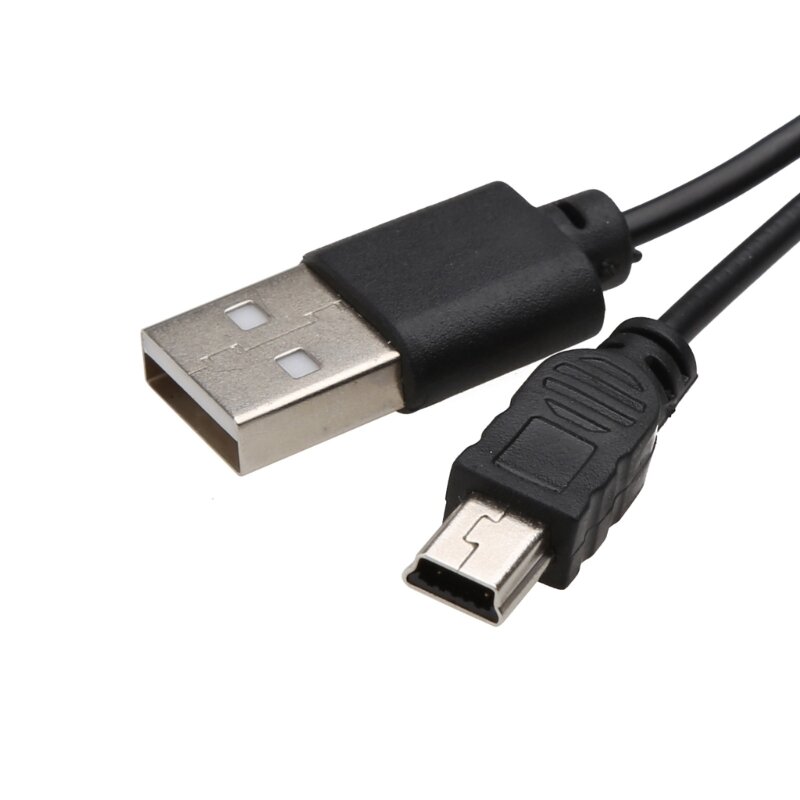 Portable Black USB 2.0 Short Male to Mini 5 Pins Data Cable Cord Adapter