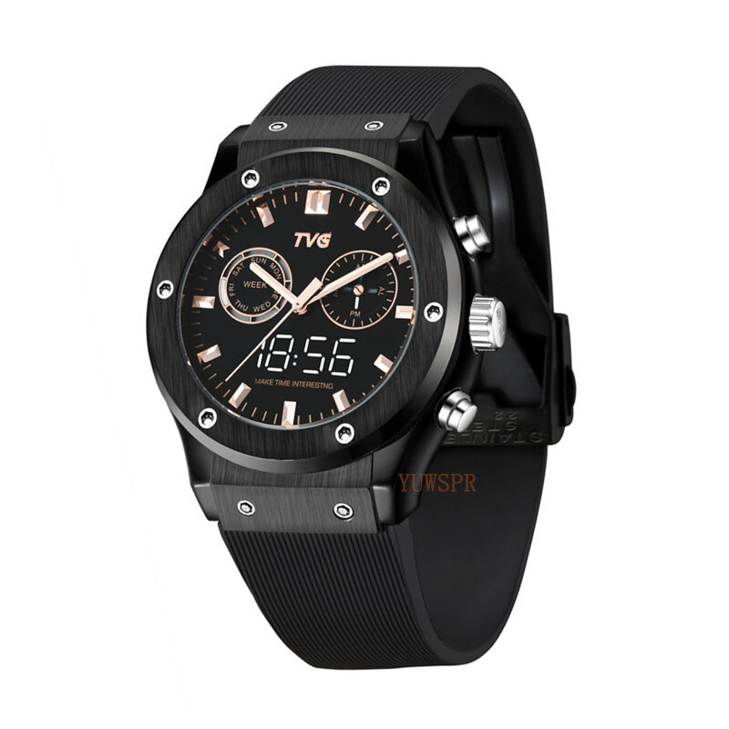 LED Dual Display orologio sportivo da uomo 30M impermeabile Digital Date Week Real Small Dial Fashion Luxury Business orologio da polso da uomo 901