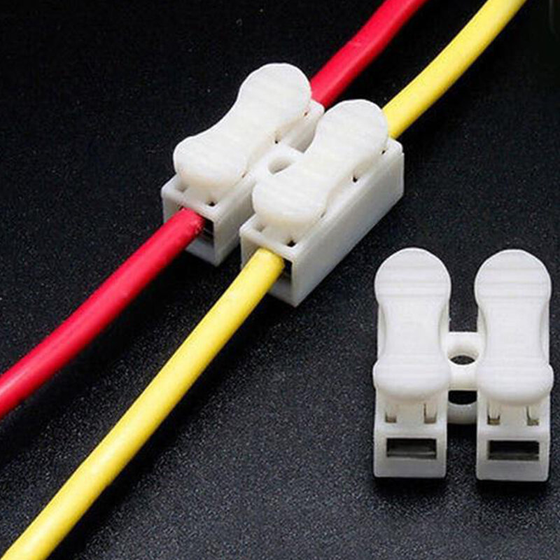 Conector de Cable rápido sin soldadura, abrazadera de resorte de bloque de terminales, sin tornillo, 1P, 2P, 20/50 piezas