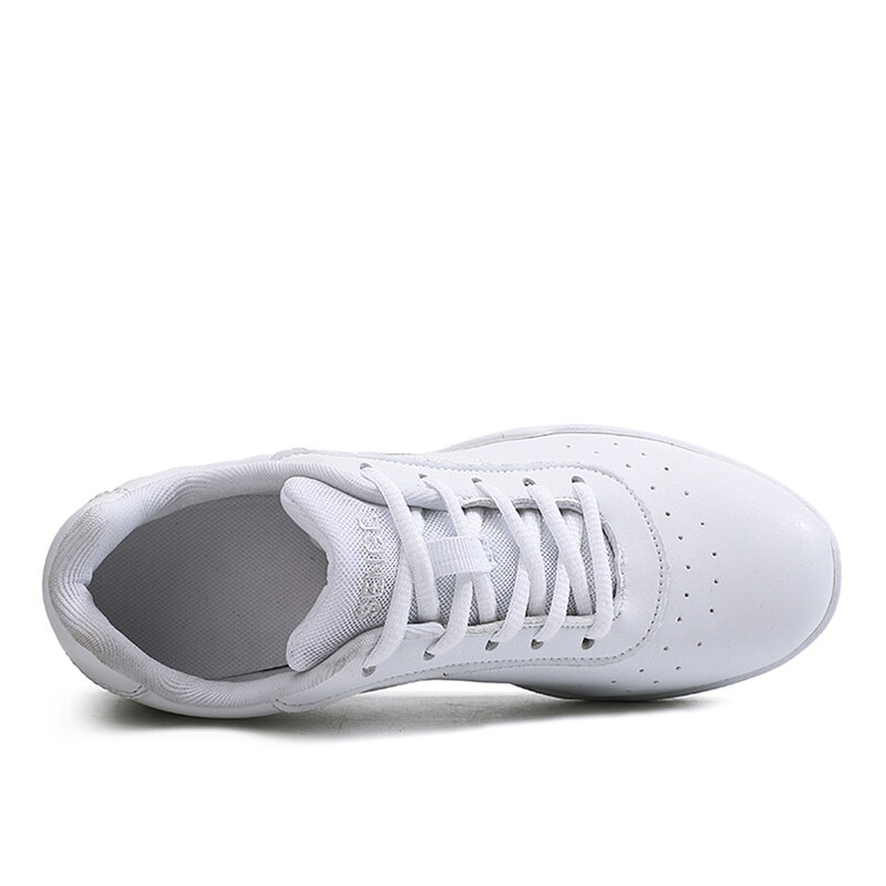 Arkkg รองเท้าเชียร์สีขาวสำหรับเด็กผู้หญิง, รองเท้าฝึกเทนนิสสำหรับเด็กหัดเดินรองเท้ายิมนาสติกรองเท้าสำหรับการแข่งขันเชียร์สำหรับเยาวชน