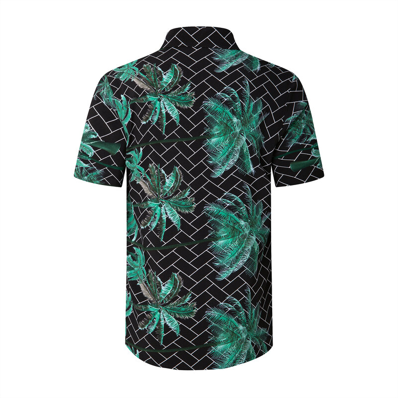 Camisa havaiana de manga curta masculina, calção de praia, roupa de verão, blusas casual, tops, calção de natação, streetwear, moda
