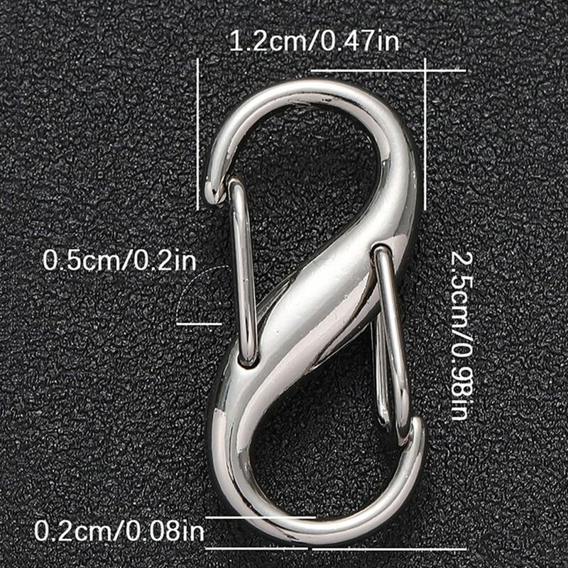 2Pcs DIY Chain Bag Adjustable Buckle Metal Clasp Removable Buckle Bag Accessory Chain Extension Shortening S Type Shape Clasp
