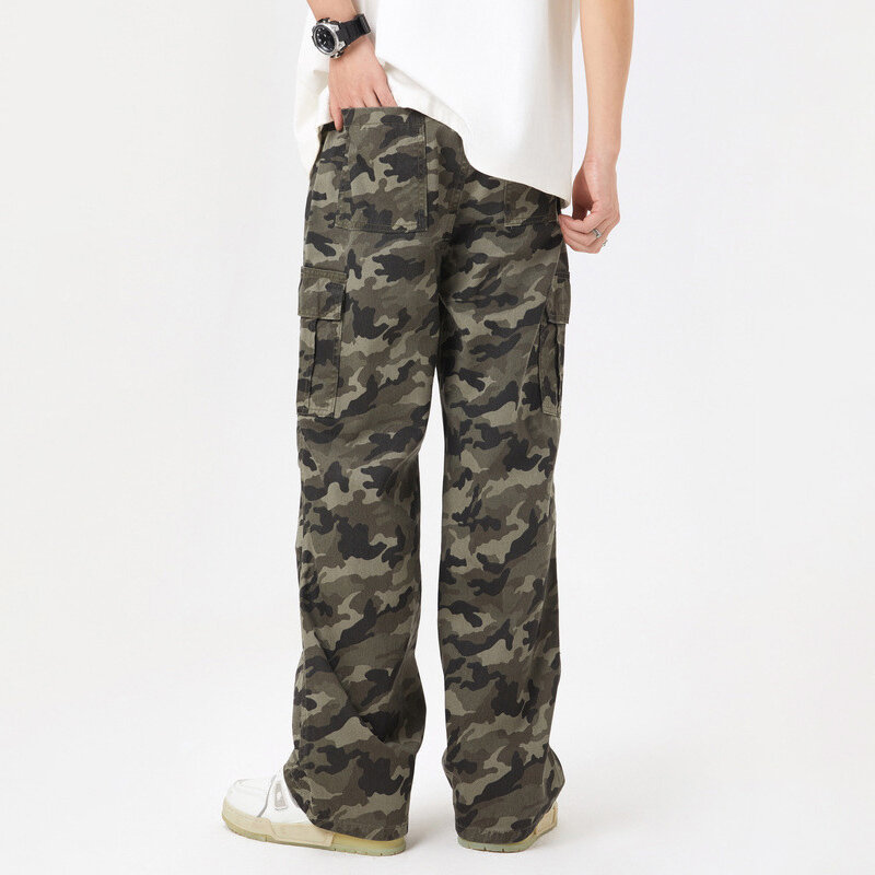 TFETTERS Brand Parachute Cargo Pants uomo American 2024 Summer New Fold Camouflage pantaloni Casual per uomo Fashion Streetwear