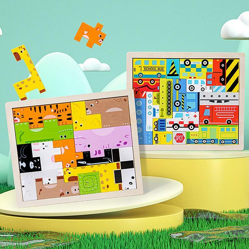 Colorido Tangram Jigsaw Puzzle para crianças, blocos de madeira, brinquedo geométrico, aprendizagem, placa de educação, jogos, puzzles brinquedos, presentes de aniversário