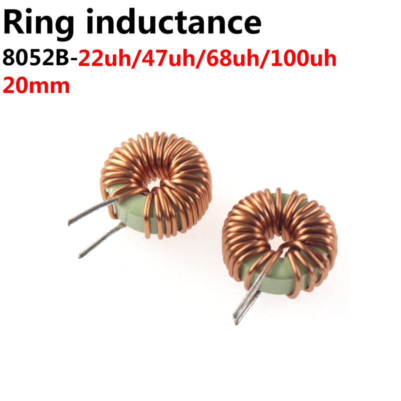 5pcs 20MM 8052B-100/68/48/33/22UH blue and green ring multi-specification magnetic ring inductor inductor