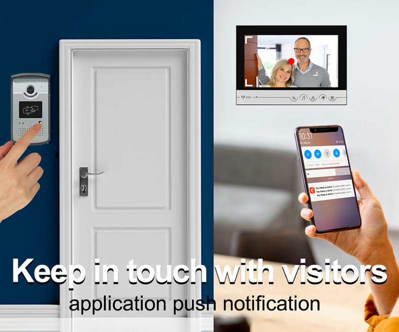 Умный видеодомофон Tuya, 9 дюймов, Wi-Fi, 1 монитор, камера дверного звонка, 1 комплект блокировки, разблокировка через приложение
