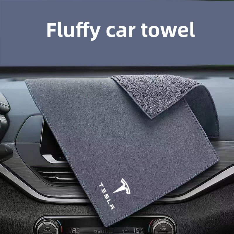 ผ้าซับน้ำได้ดีสองด้านสำหรับเช็ดรถผ้าเช็ดทำความสะอาดภายในรถสำหรับเทสลารุ่น3รุ่น X รุ่น S Y