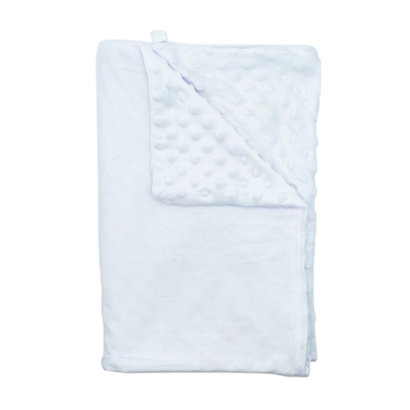 DHL30pcs Sublimation DIY White Blank Short Plush Double Layer Baby Blanket Size 30*40Inch