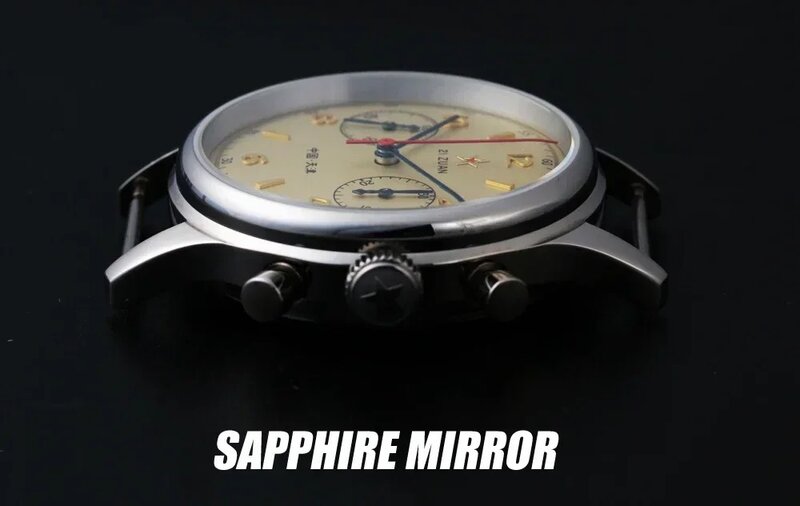 Часы наручные Seagull ST1901 механические с сапфировым стеклом, 38 мм, 40 мм, водонепроницаемые светящиеся часы с хронографом, 1963