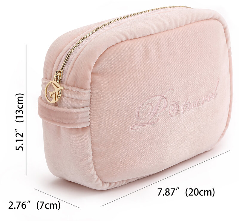 Cosmetic Bag Cute Fur Makeup Bag For Women Plush Pen Pouch Travel Make Up Toiletry Bag Girls Small Zipper Washing Pouch