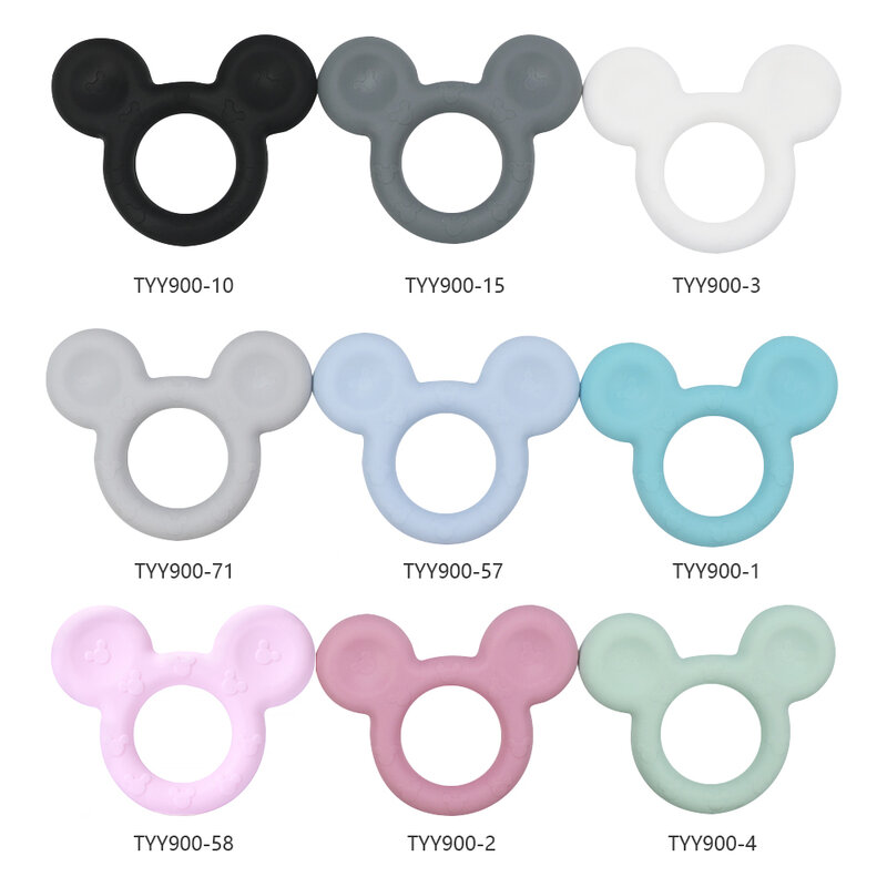TYRY.HU 1PC Cartoon Mickey Baby Silicone Teether Teething Animal Rodent DIY Baby Teething Necklace Toy Food Grade Silicone Toys