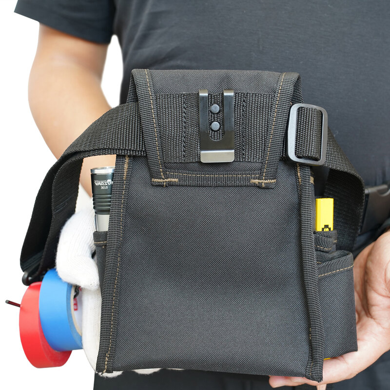 KUNN kantong alat tukang listrik, kantong alat perawatan dasar kecil tahan lama dengan pita Thong, sabuk alat