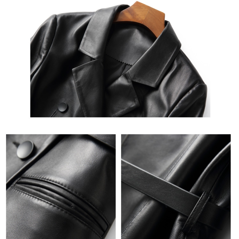 AYUNSUE 정품 가죽 자켓 여성용 진짜 양피 코트 가을 여성용 가죽 의류 Belted Fashion Casaco Feminino Sqq1172