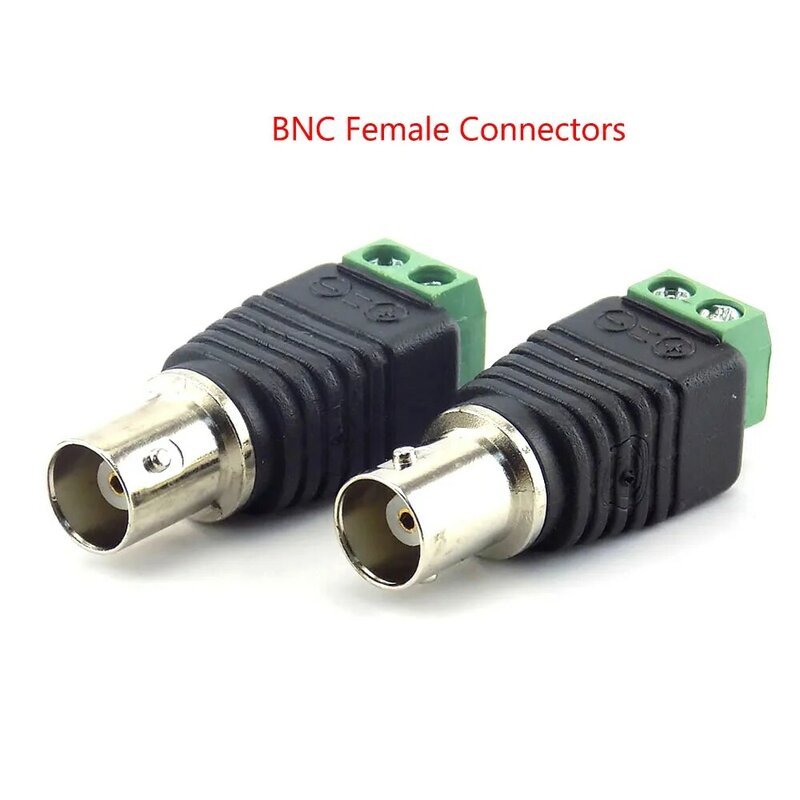 2/5/10 buah 12V DC BNC Pria Wanita konektor Coax CAT5 Video Balun steker adaptor untuk Led Strip lampu CCTV aksesori kamera