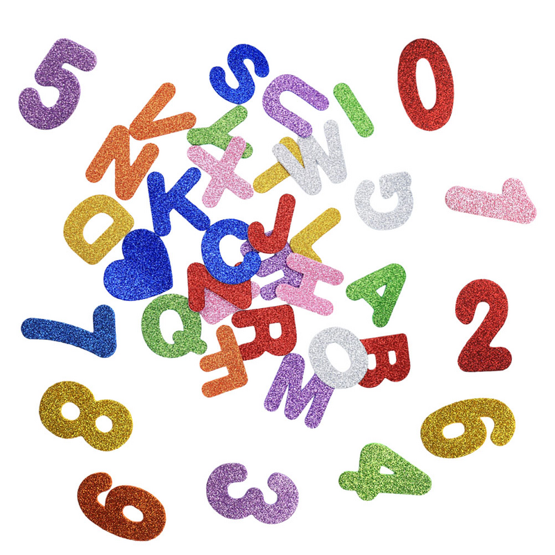 2 Packungen kleine Alphabet Buchstaben schäumt Glitzer Aufkleber Handwerk liefert Aufkleber