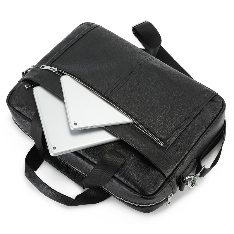 Tas koper bisnis pria, tas selempang Laptop genggam kapasitas besar, tas komuter pria