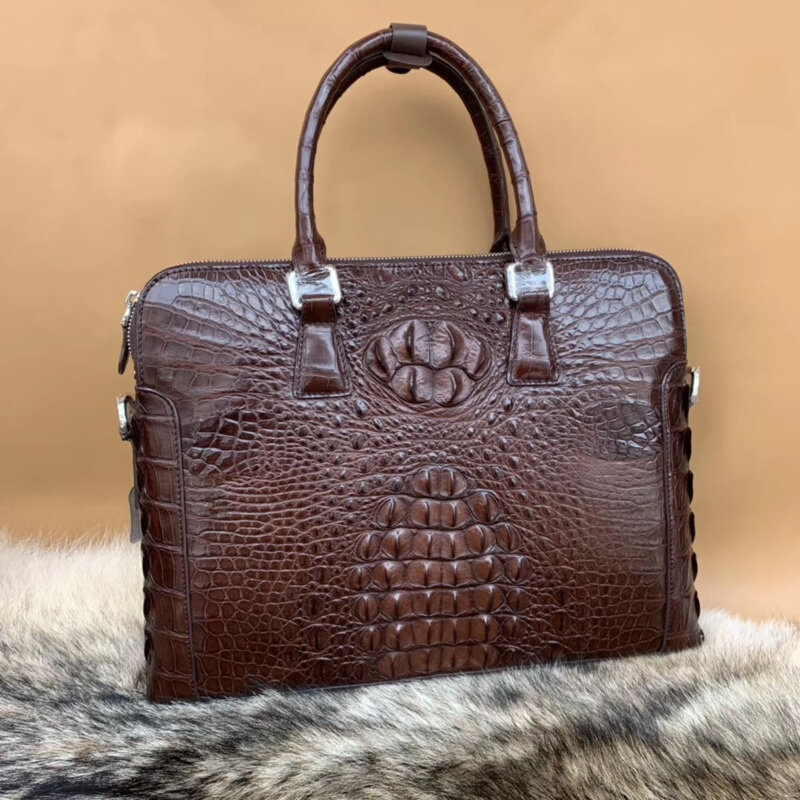 Мужской деловой портфель из натуральной кожи, новая модная Роскошная двухслойная сумка на молнии для ноутбука, Высококачественная удобная сумка-мессенджер