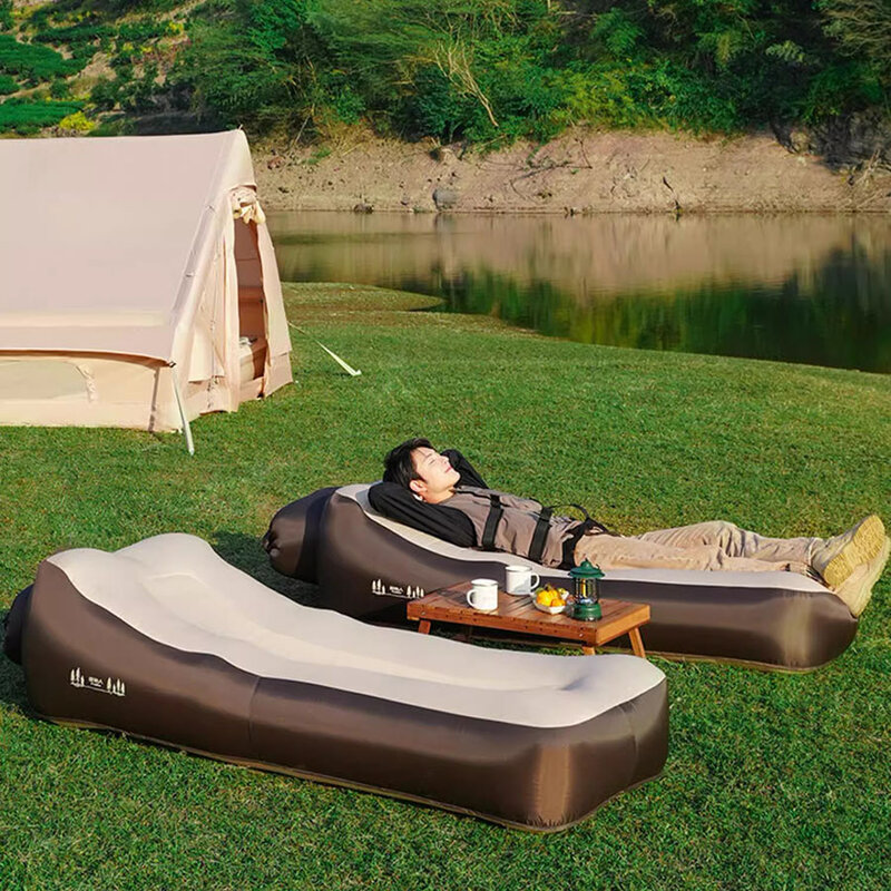 Beach Lazy Air Sofa Bed Inflatable Couple Camping Foldable Air Sofa Outdoor Nature Romantic Relexing Lounge Divano Sofa Camping