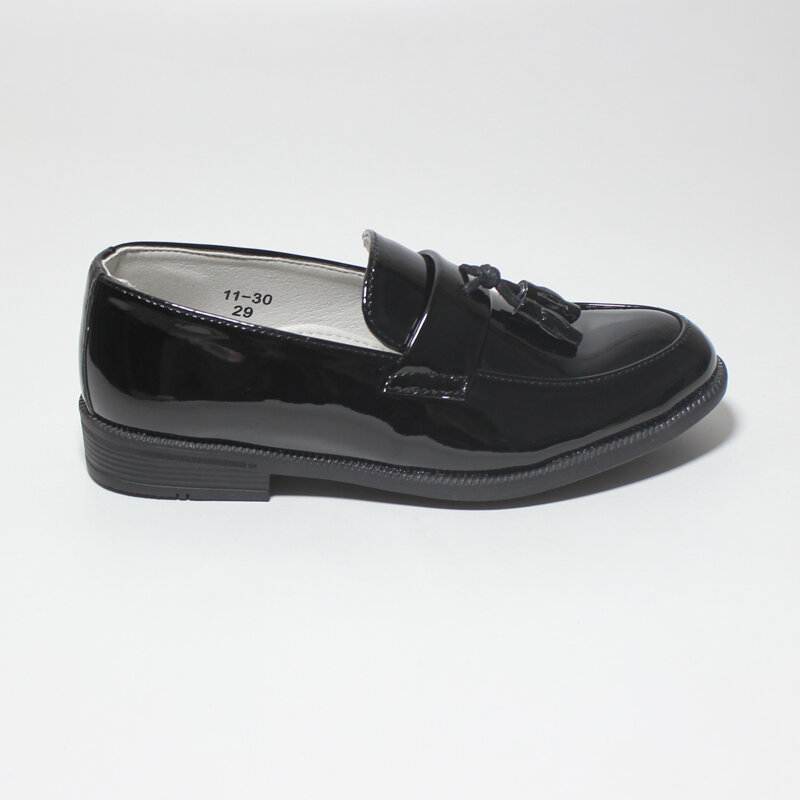2023 обувь для мальчиков для детей подростков ранняя Свадебная обувь для выступлений сценическая черная повседневная обувь на плоской подошве детская мягкая обувь из лакированной искусственной кожи