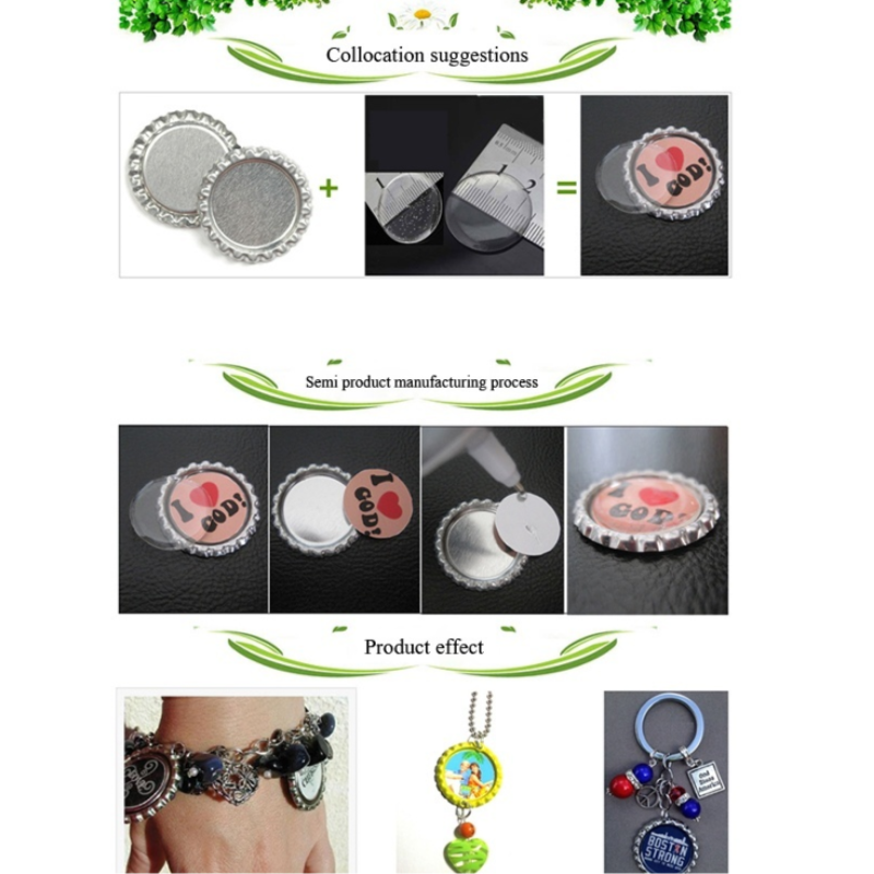 50 sztuk otwieracz butelek s DIY Crafting 1 Cal samoprzylepne otwieracz butelek naklejki DIY biżuteria Maker 3D przezroczysty Flash kryształ...