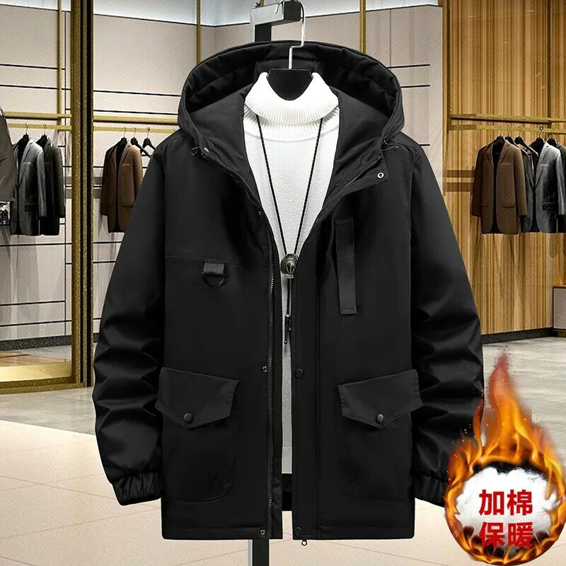 Men winter Parkas casual clothes tide big yards jacket thickened winter jacket men big size cotton-padded clothes 9XL 8XL 10XL