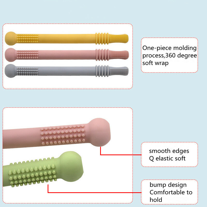 Baby massaggiagengive Silicone molare paglia commestibile BPA Free Baby masticabile giocattolo sicuro giocattoli per la dentizione del bambino madre forniture per bambini