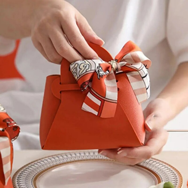 Mini bolsa com fita para crianças, couro PU dobrável, bolsa princesa criativa, porta-moedas, decoração do casamento, saco de doces, bolsa chave para meninas