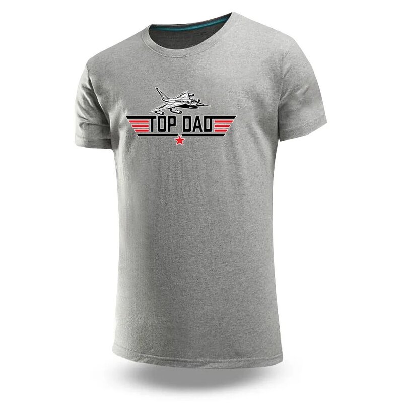 Top Papa Top Gun Film Männer Marke Sommer gewöhnliche Kurzarm T-Shirt Baumwolle einfarbig Druck Mode Tops Streetwear