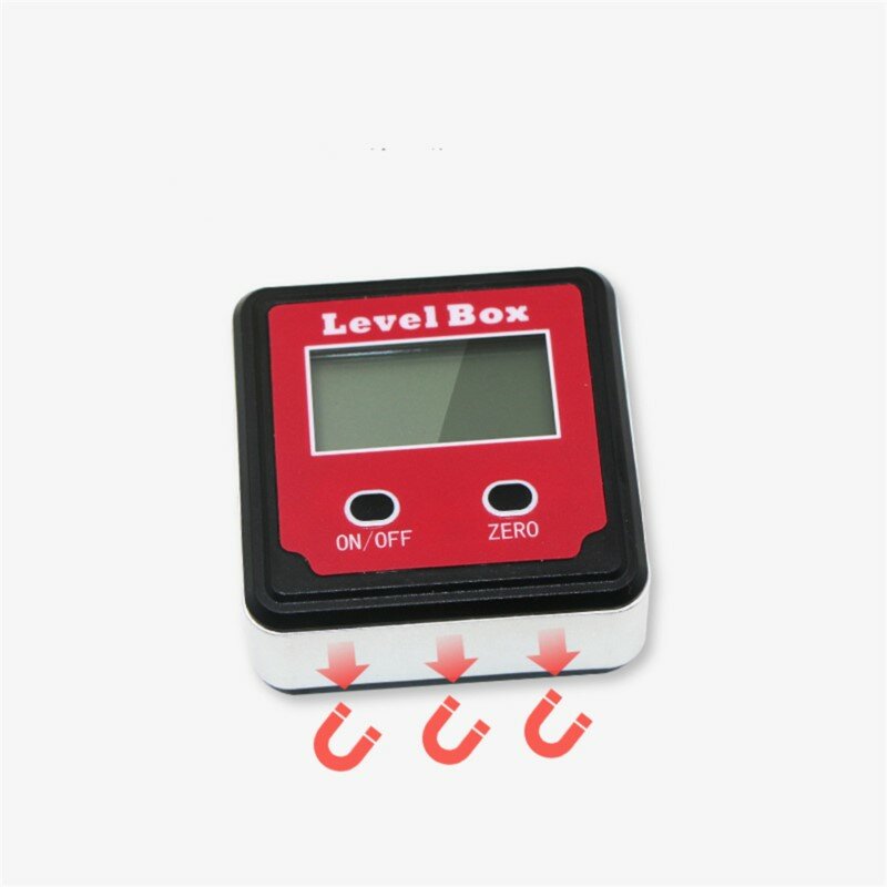 Red Precision Digital Protractor Inclinometer Water Proof Level Box Digital Angle Finder Bevel Box With Magnet Base