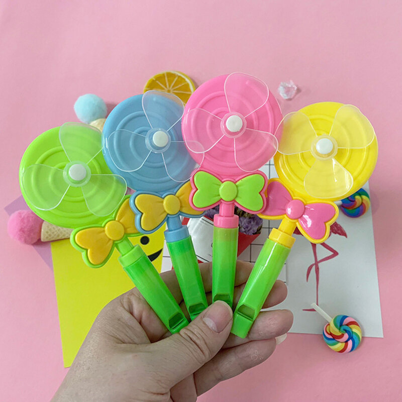 1 szt. Nagroda dla dzieci mała zabawka zabawną kolorową grę wiatrak z gwizdkiem dzień dziecka Baby Shower prezent urodzinowy