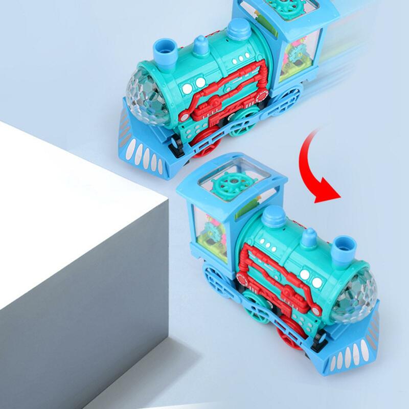 Przezroczysty pociąg elektryczny zabawka kolorowe światła zabawki muzyczne dla chłopców dziewcząt