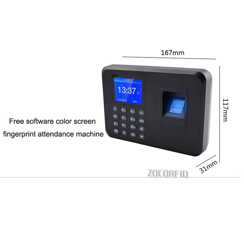 W181 8 видов языковой облачный сервис 2,8 "экран биометрический отпечаток пальца посещаемость времени USB Офис рекордер времени + 10 шт RFID